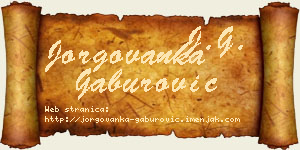 Jorgovanka Gaburović vizit kartica